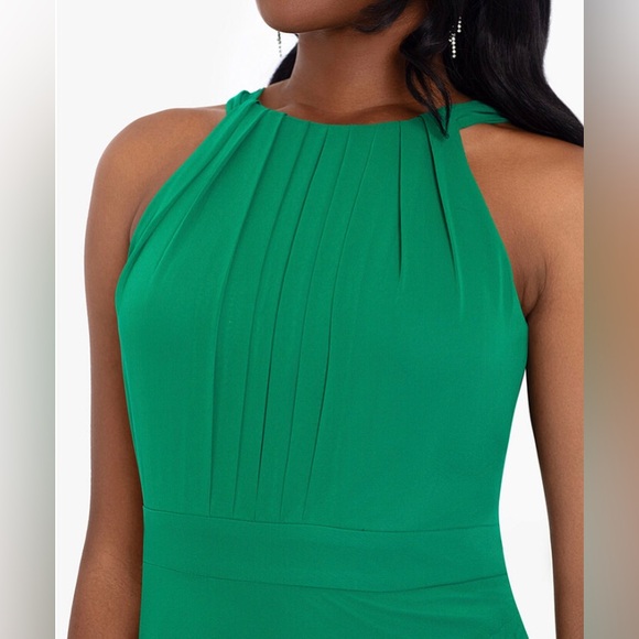 Betsy & Adam Halter Neck Ruffled Gown - Picture 2 of 5